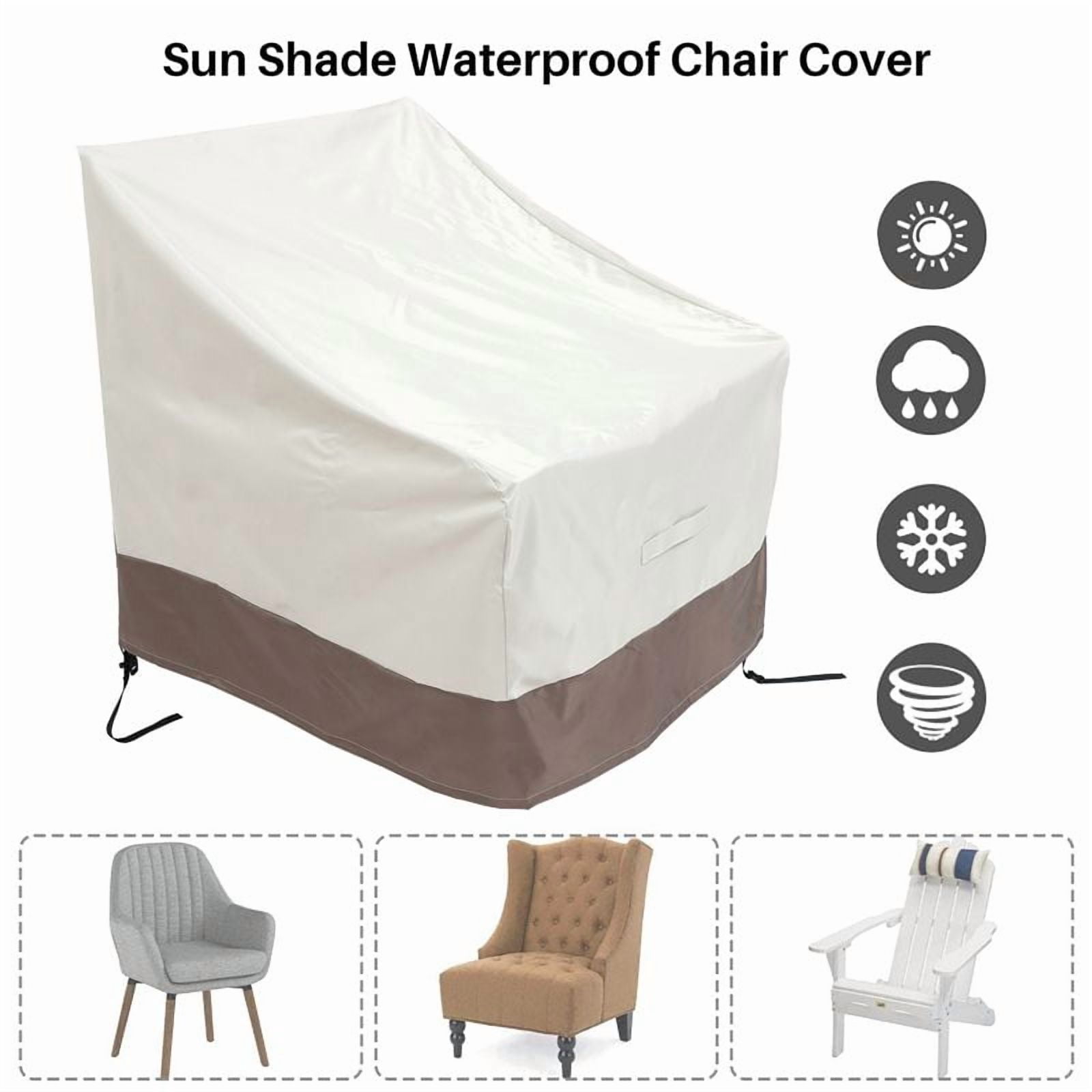 2 Pack Patio Adirondack Chair Cover 31X33X36 Inch Heavy Duty Outdoor Patio Chair Cover 420D, Waterproof Outdoor Lawn Patio Furniture Covers, Beige