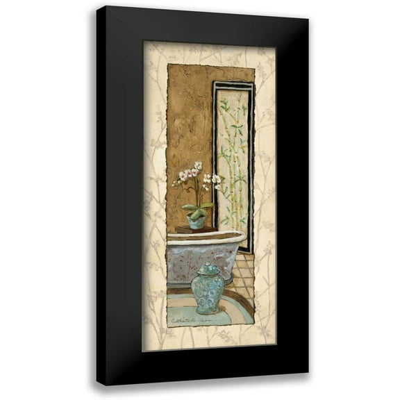 Olson, Charlene 8x14 Black Modern Framed Museum Art Print Titled - Oriental Bath II