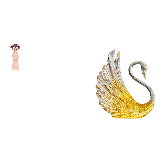 Estatua de resina tradicional china de niña y cisne, escultura en miniatura, regalo decorativo para dormitorio, oficina, sala de estar, granja, cumple