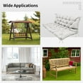 thumbnail image 3 of Hanging Chair Replacement Cushion, Outside Bench Cushion with Backrest, 2-3 Seater Cushion with 8 Ties for Outdoor Furniture, 59 x 39 x 4 Inches Porch Hanging Chair Cushion Garden Bench, 3 of 5