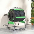 thumbnail image 3 of Outsunny Compost Bin Outdoor, 53 Gal Dual Chamber Tumbling Compost, Green, 3 of 10