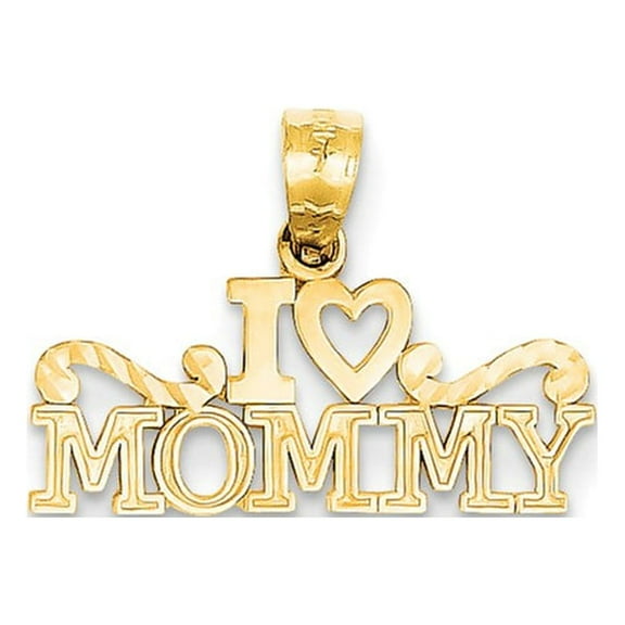 14k Yellow Gold Yellow Gold I Heart Mommy Pendant
