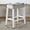 Gray 822, variant on Set of 2 Velvet Counter Height Stools with Tufted Saddle Seats, White-Wash Finish, Gray - Space Saving Seating for Kitchen Island