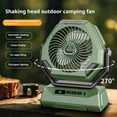 thumbnail image 3 of Portable Fan Strong Airflow Quiet 300° Rotation Rechargeable Battery Operated Tent Fan with LED Light Hooks for Camping Picnic, 3 of 8