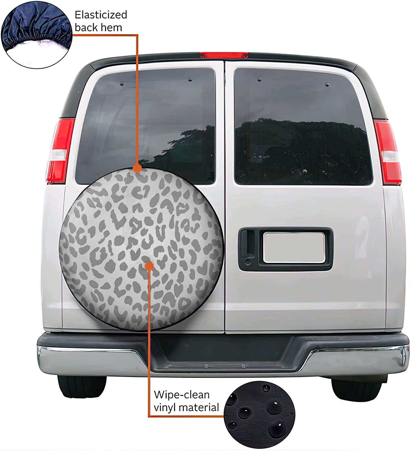 Leopard Print Spare Tire Cover Wheel Protectors Weatherproof Universal Dust- Proof for Trailer Rv SUV Truck Camper Travel Trailer Accessories 14 Inch 