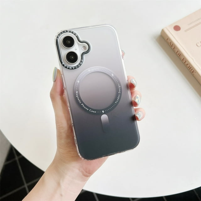 For iPhone 16 Pro Max Gradient Aurora Slim Matte Magnetic Case For iPhone 11 12 13 14 15 16 Pro Max Plus Mini Shockproof Cover Black For iPhone 16Pro
