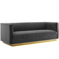 thumbnail image 6 of Modway Sanguine 2-Piece Modern Performance Velvet Sofa and Armchair Set in Gray, 6 of 6