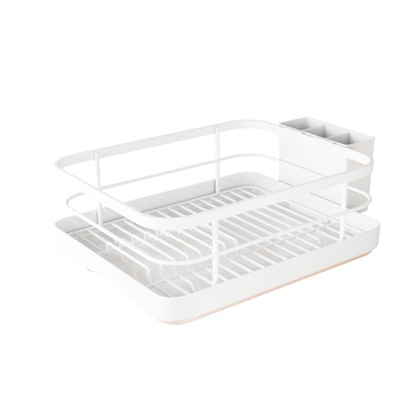 Dish Drying Rack with ABS Cutlery Drainer and Utensil Holder Featuring Tray for Optimal Kitchen Organization