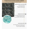 thumbnail image 3 of Vargottam Square Floor Pillow - Animal Print 22x22" Cotton Cushion with Shredded Memory Foam for Floor Seating, Yoga & Zen Decor, 3 of 6
