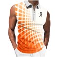 thumbnail image 2 of Men Polo Shirt Slim Fit Sleeveless Golf Shirt Performance Casual T-Shirts Orange XXXL, 2 of 5