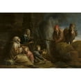 thumbnail image 2 of Jan van de Venne 24x18 Black Ornate Framed Double Matted Museum Art Print Titled: Gypsy Camp, 2 of 5