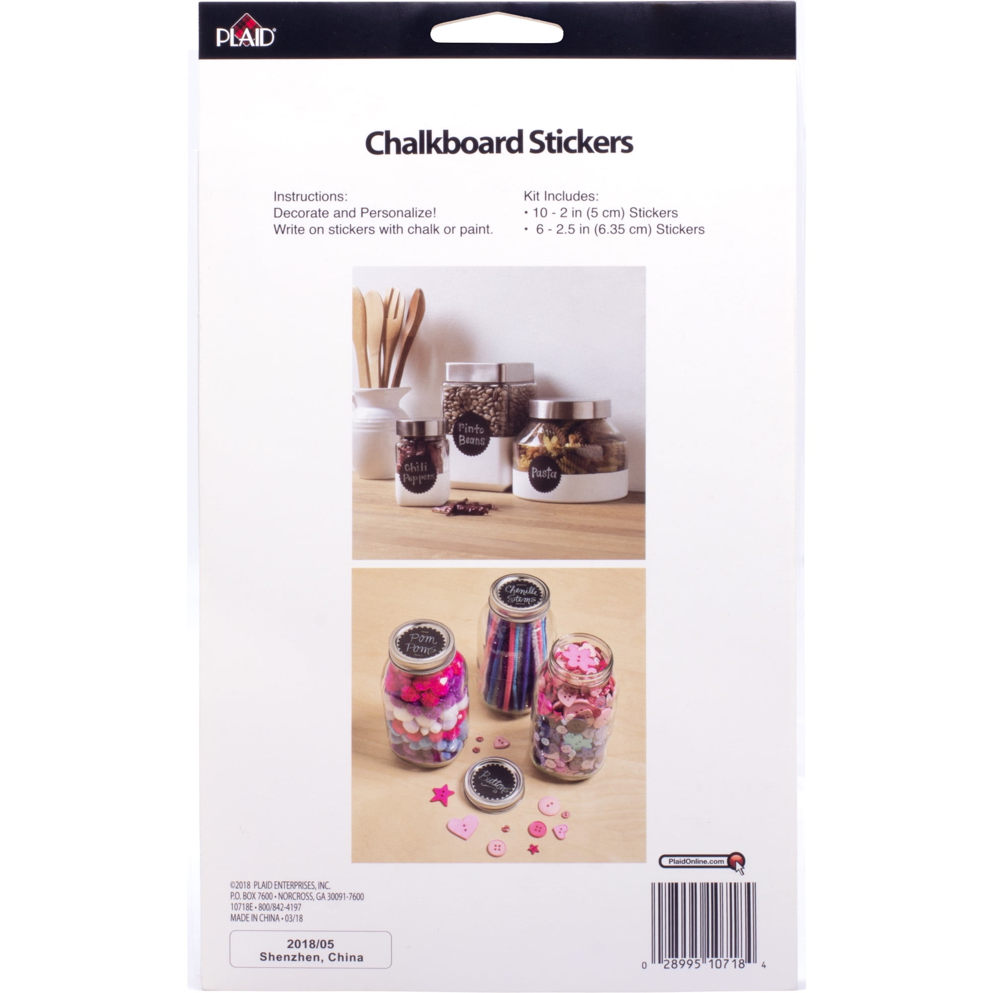 (3 pack) Plaid Surface Accessories, Chalkboard Stickers, 16 Piece