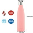 thumbnail image 4 of BAKER DEPOT 17 Oz Pink Stainless Steel Cola Water Bottle, Vacuum Insulated, Leak-Proof, Reusable, Durable, 4 of 7