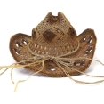 thumbnail image 4 of Sombrero de paja estilo vaquero occidental para playa, para mujer, de ala ancha, protector solar, 4 of 5