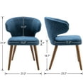 thumbnail image 5 of Dayalane Mid Century Modern Dining Chairs Set of 4, Upholstered Chenille Fabric with Curved Wingback, Solid Wood Legs for Kitchen, Dining Room, Bistro, Blue, 5 of 8