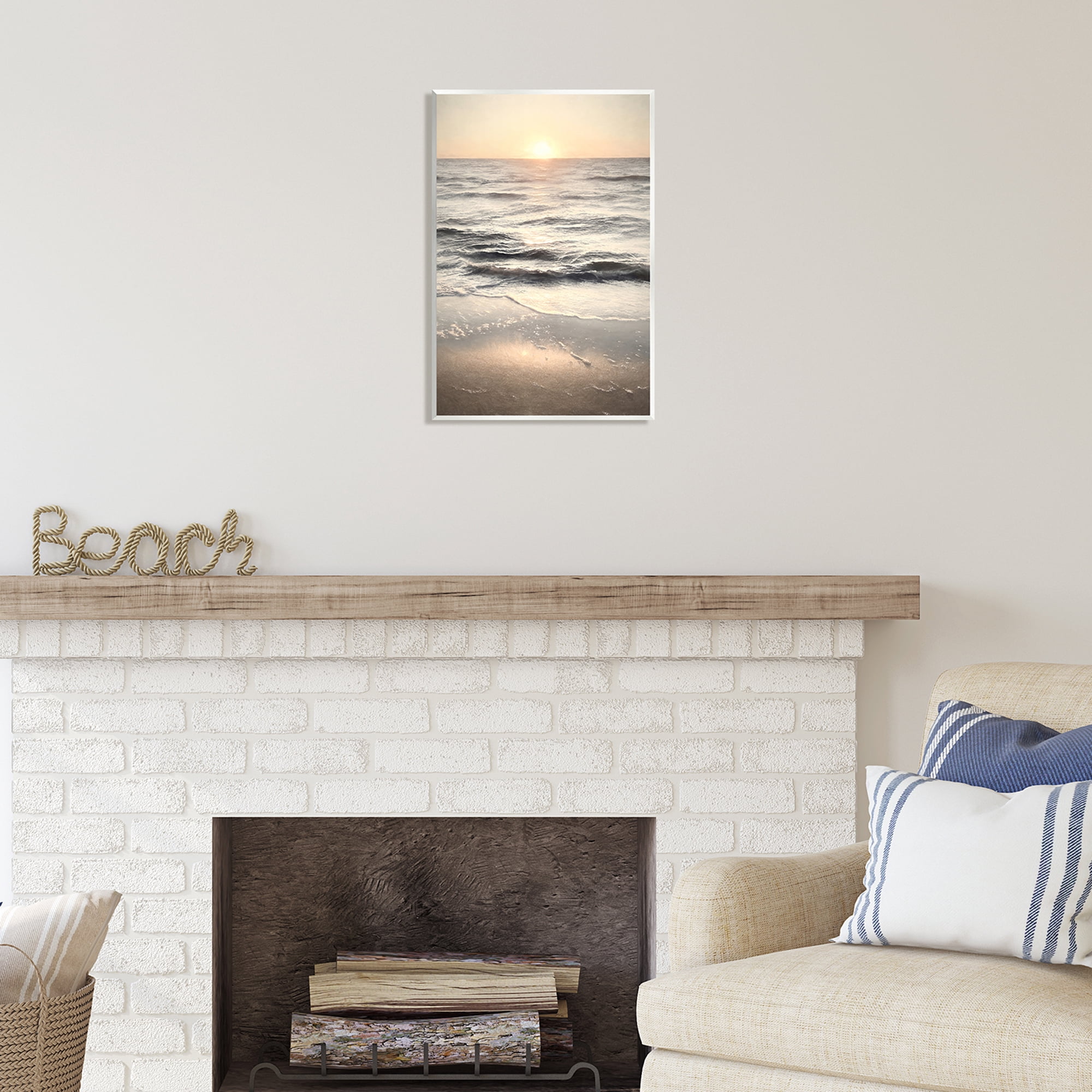 Stupell Industries Silver & Gold Sunset Photography Coastal Photography Unframed Art Print Wall Art