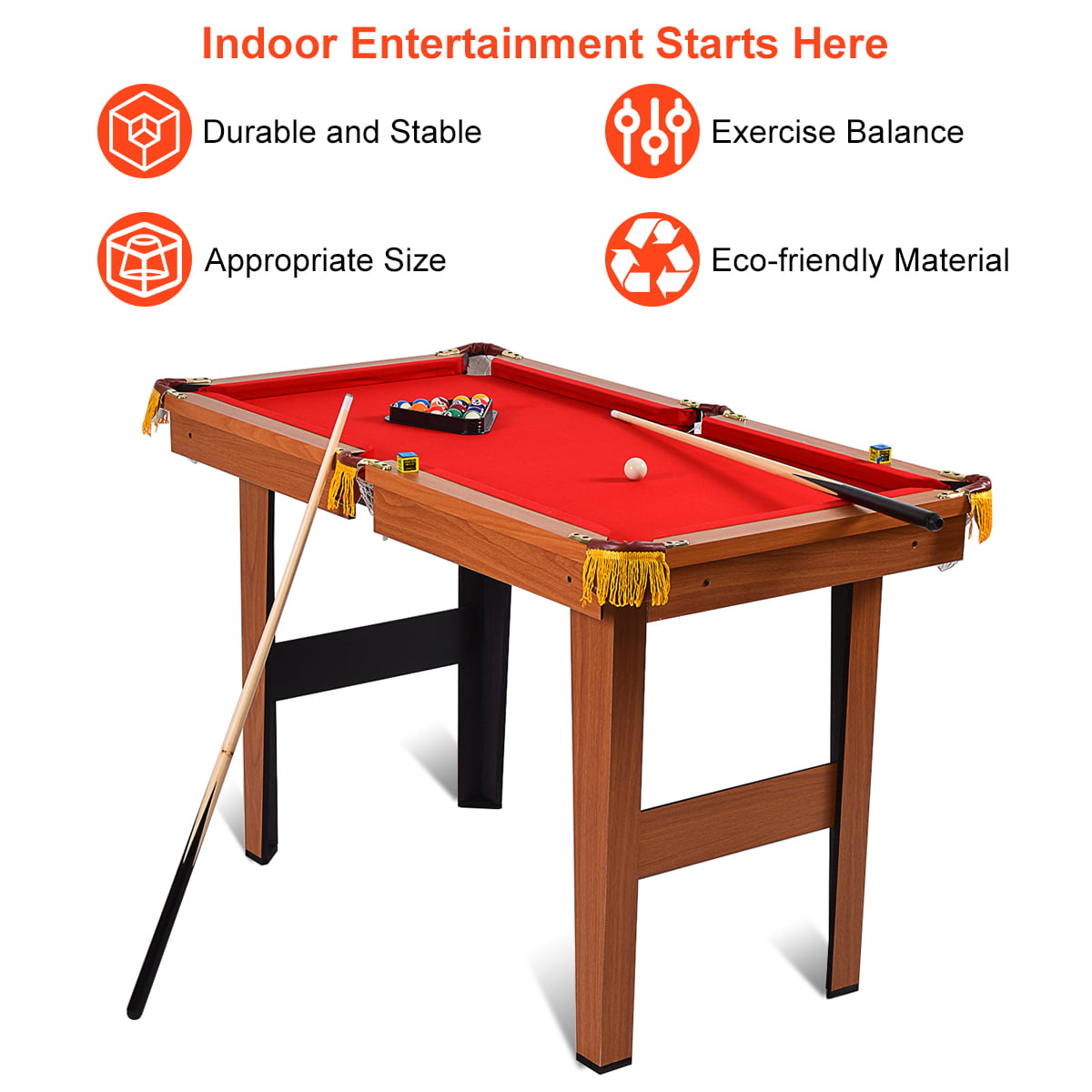 Mini Table Top Pool Table with Cues Triangle & Chalk Convenient Family Game Play 