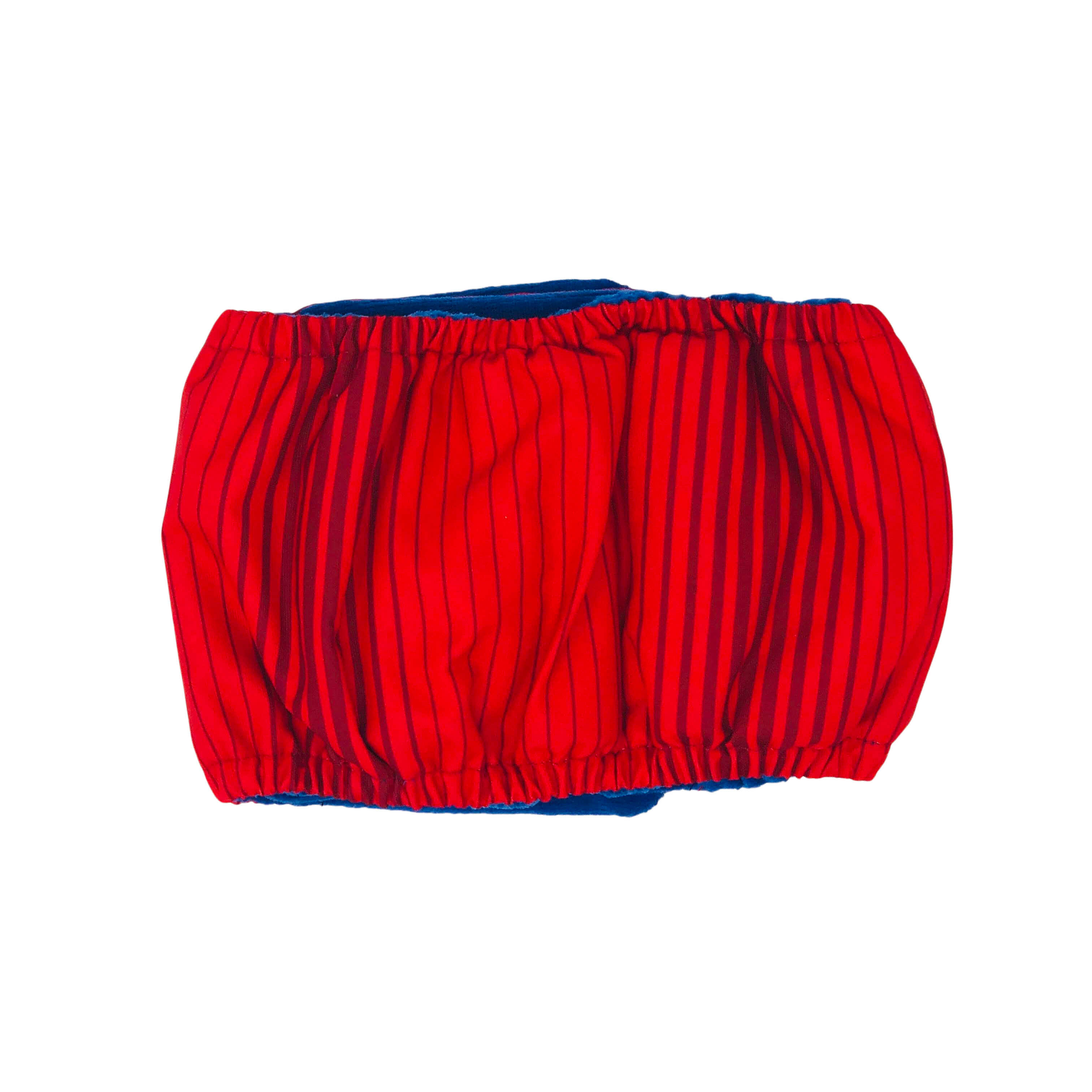Barkertime Red Stripes Premium Waterproof Washable Dog Belly Band Male Wrap - Made in USA
