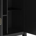 thumbnail image 3 of Burlington 30 inch Wide Solid Wood Transitional Low Storage Cabinet in Black, 3 of 19