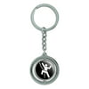 Rock Climbing Repelling Belay Spinning Circle Metal Keychain