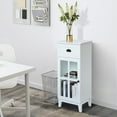 thumbnail image 5 of LuxenHome White MDF Wood Slim Bathroom Storage Cabinet and End Table, 5 of 6