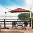 thumbnail image 4 of Patiojoy Parasol Déporté d'Extérieur 11 Pieds Auvent de Patio Décalé Rouge Brique, 4 of 10