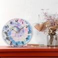 thumbnail image 6 of SKYSONIC Tie Dyed Light Pink Blue Wall Clock 10 Inch Silent Non Ticking Round Clock Oil Painting Clock Easy to Read Clock for Living Room Bedroom Bathroom Home Decor, 6 of 7