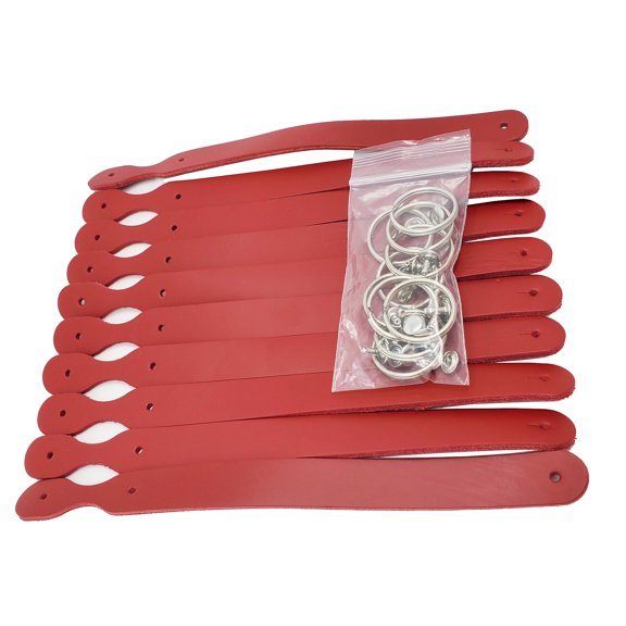 10 Packs Blank Leather Keychains -Engraving Ready Full Grain Leather Keychains-Summer Camps, Promotions Ideas