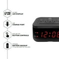 thumbnail image 6 of (5 pack) Mainstays Digital Alarm Clock with USB Charge Port, Snooze and Battery Backup, Red LED Display, SPC235, 6 of 8