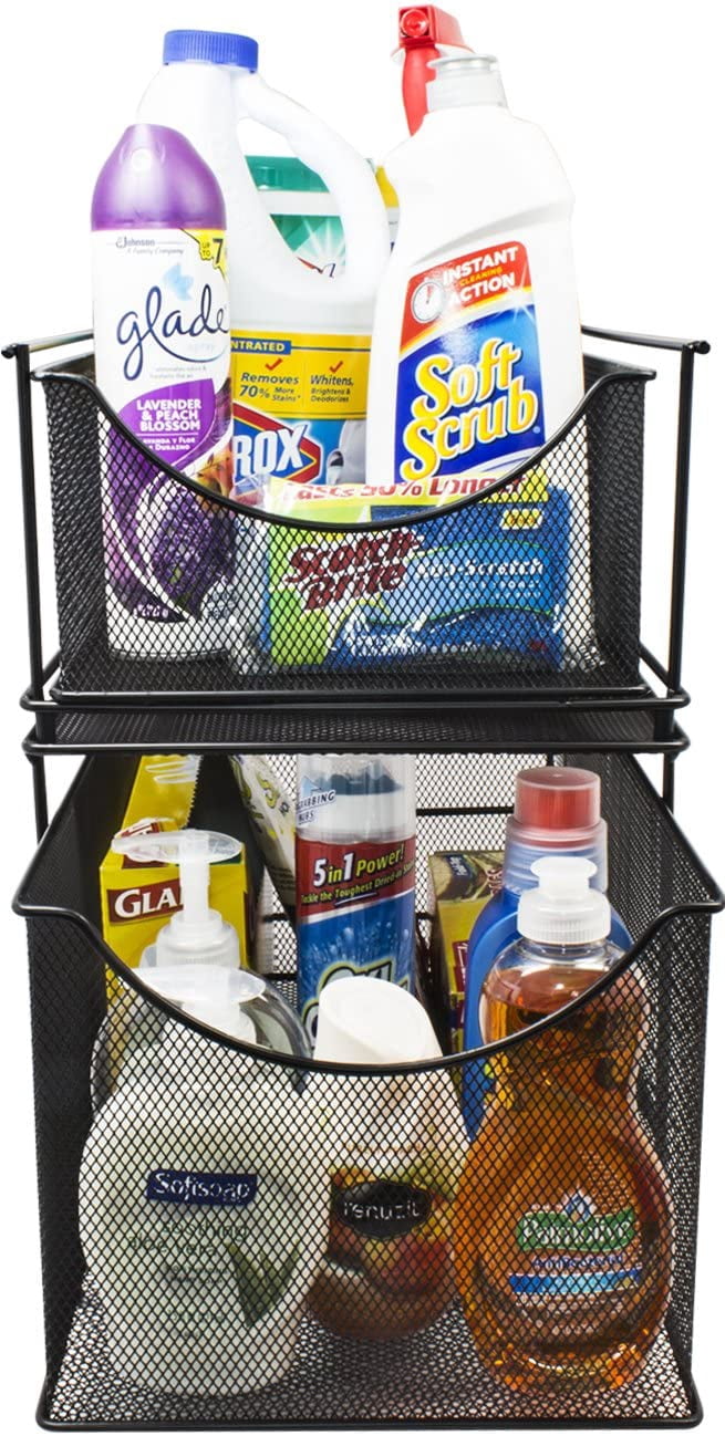Sorbus® Cabinet Organizer Drawers — Mesh Storage Organizer with Pull Out Drawer (Black)