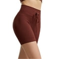 thumbnail image 3 of SAYOO - Calzoncillos de yoga para mujer, cintura elástica con cordón, pantalones cortos de punto ajustados SAYOO  Sexy, 3 of 6