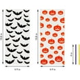 thumbnail image 4 of 200Pcs Halloween Snack Bags Clear Candy Cookie Treat Bags with Twist Ties, 4 Patterns Pumpkin Bat Spider and Witch Design, 4 of 7