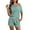 Green-2, variant on Womens Matching Sets Short Sleeve V-Neck Blouses & Shirts Sets Women's Home Clothing Pajama Set Knitted Fabric Short Sleeve Shorts Two-Piece Set Women Outfit Summer Beige s