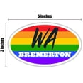 thumbnail image 3 of Bremerton WA Washington Kitsap County Rainbow Pride Flag 6 Stripes Pride Flag Euro Decal Bumper Sticker 3M Vinyl 3" x 5", 3 of 3