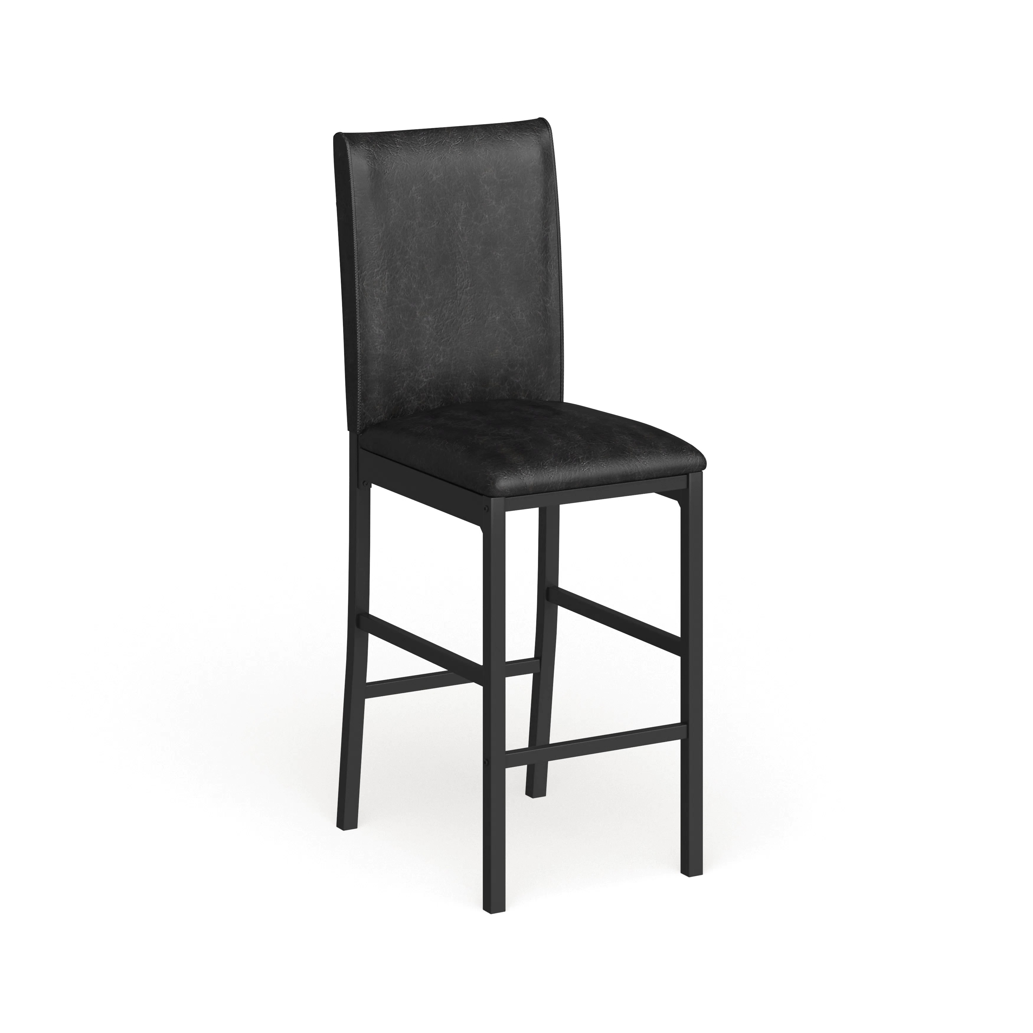 Weston Home Declan Faux Leather Metal Counter Height Chair, Dark Brown (Set of 4)