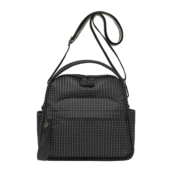 HUISZJ Nylon Crossbody Bag, Women Shoulder Bag with Zipper, Large Capacity Commute Bag for Work Travel Outdoor (Black)