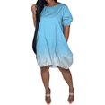 thumbnail image 2 of Women‘S Plus Size Casual Dresses Casual Short Sleeve Mid-Length Gradient Summer, 2 of 6