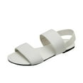 thumbnail image 2 of Womens Sandals Dressy Clearance, Xunlbb Women's Fashion Casual Elastic Roman Style Spring And Summer New Flat Sandals(White,Size:41), 2 of 7