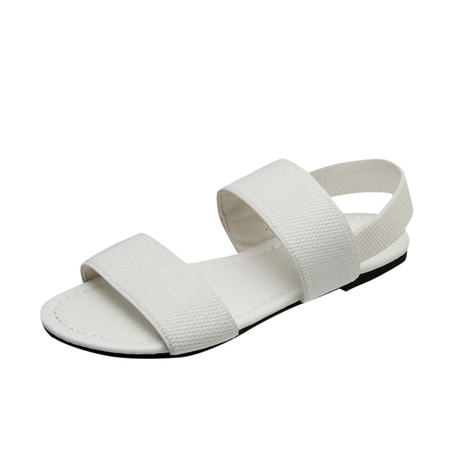 CHGBMOK Sandals Womens Elastic Roman Style Spring and Summer New Flat Sandals Sizes 36-43