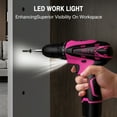 thumbnail image 4 of Pink 12V Cordless Drill Kit for Women, Lightweight Electric Screwdriver with Battery, Charger, LED Light for Home Repair, DIY Projects and Gifts, 4 of 9