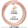 thumbnail image 4 of The Beadsmith Square Craft Wire - Soft Temper Beading Wire, Rose Gold Color, 18 Gauge, 4 Yards, 4 of 8