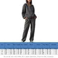 thumbnail image 2 of Conjuntos De Dos Piezas Con Capucha Conjunto de pantalones largos de 2 piezas para mujer, estilo informal, estilo informal, cintura elástica, atuendo deportivo Kuymtek Gris Oscuro S para Mujer, 2 of 8