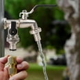 thumbnail image 4 of Outdoor Brass Garden Faucet with 1 Inlet 2 Outlets, Dual Hose Bib Spigot for Yard, Patio, Balcony, Frost Proof Leak Resistant, 4 of 6
