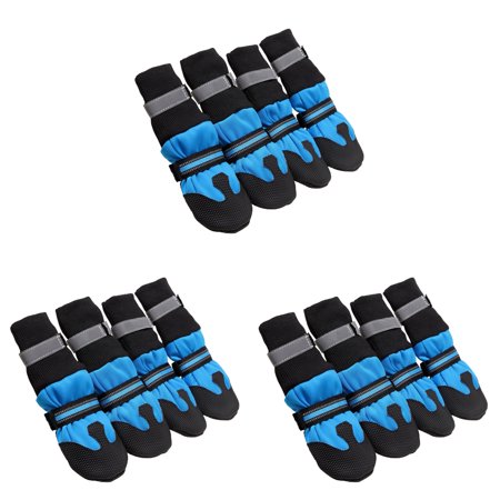

TOYMYTOY 3 Sets Pet Dog Warm Shoes Stylish Outdoor Dog Boots Anti-slip Pet Dog Walking Shoes Comfortable Pet Dog Boots Cool Pet Dog Shoes for Autumn Winter Wearing Blue Size M