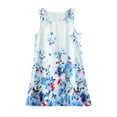 thumbnail image 2 of Shldybc Toddler Baby Girls Dresses, Little Girls Sleeveless Floral Princess Sundress Print Dress Summer Clothes Outfit, Summer Savings Clearance( 6-7 Years, Light blue ), 2 of 9