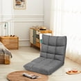 thumbnail image 2 of Gymax Chaise de Sol Réglable à 14 Positions, Chaise Longue de Jeu Paresseuse Pliable, Gris, 2 of 10