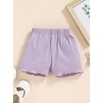 thumbnail image 5 of Kiapeise 2Pcs Toddlers Baby Girls Summer Clothes Set Ruffle Ribbed Knit Short Sleeves T-Shirt Tops Shorts Cotton Outfits, 5 of 9
