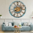 thumbnail image 3 of THE GEARS CLOCK Wall Clock with Real Moving Gears AM-LI_ 36 in Round Aqua-Green, 3 of 11