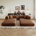 thumbnail image 4 of Miniyam 79" Compression Sofa, Convertible Floor Sofa Bed-with Pillow Back Support Armrest for Living Room, Bedroom, Brown, 4 of 24
