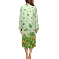 thumbnail image 2 of Yuyamidu St. Patrick's Day Womens Robes Green Leaf Long Nightgown Fashion Zipper Front Bathrobe for Women Casual Long Sleeves Robe Sleepwear Size 3XL Soft Dressing Gown with Pockets, 2 of 7